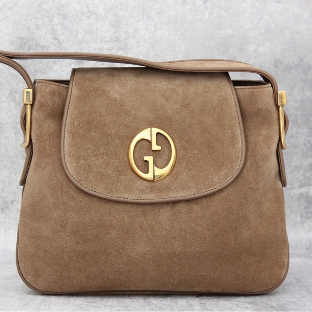 Gucci 1973 Medium Suede Shoulder Bag